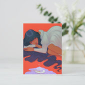 droevige vrouw briefkaart (Staand voorkant)