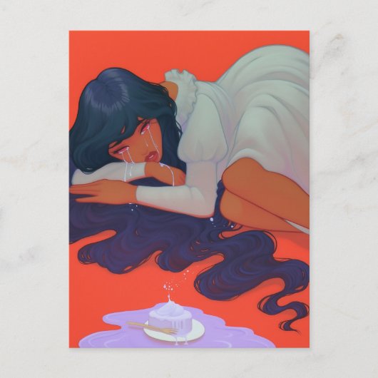 droevige vrouw briefkaart (Voorkant)