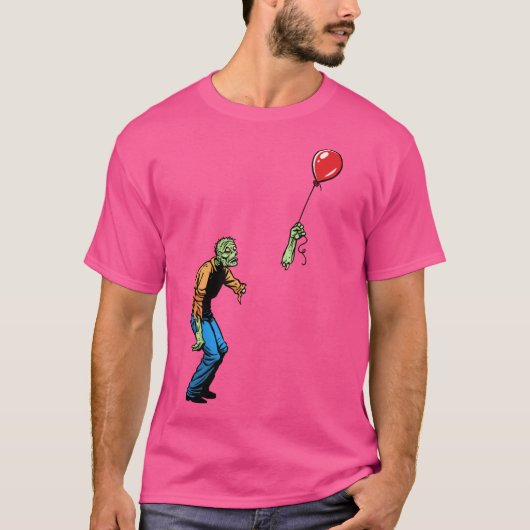 Droevige zombie met ballon jongen t-shirt (Voorkant)