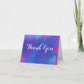 Droge Abstracte kleuren in Roze Blauw Dank u Bedankkaart (Voorkant)