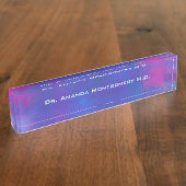 Droge Abstracte kleuren in roze Paars en blauw Naambordje (Zijkant)