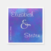 Droge Abstracte kleuren in roze Paars en blauw Servetten (Voorkant)