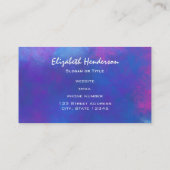 Droge Abstracte kleuren in roze Paars en blauw Visitekaartje (Achterkant)