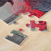 Droge Afrikaanse grijs met rode rozen Legpuzzel (Zijkant)