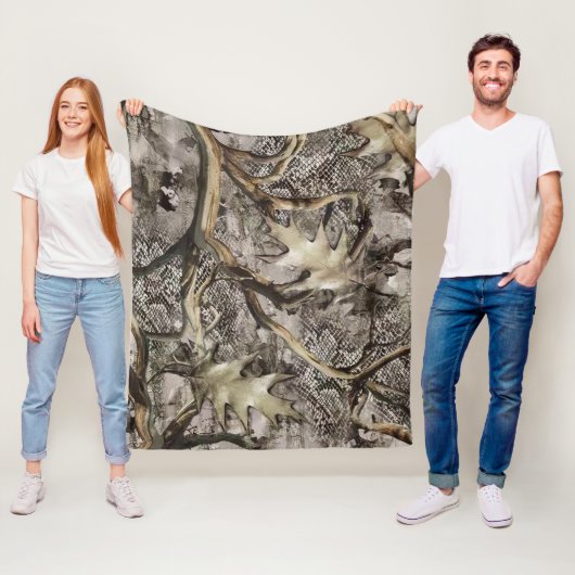Droge Bladeren Camo voor Jagers Fleece Deken (In situ)