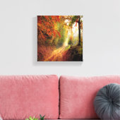 Droge bladeren foto bos canvas afdruk (Insitu (Woonkamer))