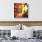 Droge bladeren foto bos canvas afdruk (Insitu (Slaapkamer))