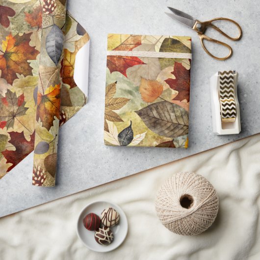 Droge bladeren van de herfst cadeaupapier (Crafts)