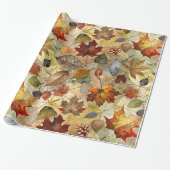 Droge bladeren van de herfst cadeaupapier (Uitgerold)