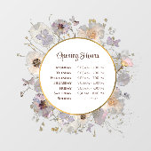 Droge Bloemen Cirkel Openingstijden Ramensticker Raamsticker (Vel)