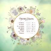 Droge Bloemen Cirkel Openingstijden Ruitstickers Raamsticker (Vel 3)