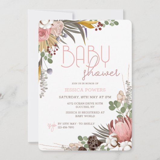 Droge Bloemen Medley Uitnodiging (Voorkant)