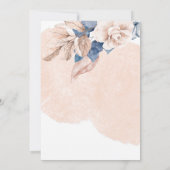 Droge Blush Roze & Blue Floral Arch Wedding Kaart (Achterkant)