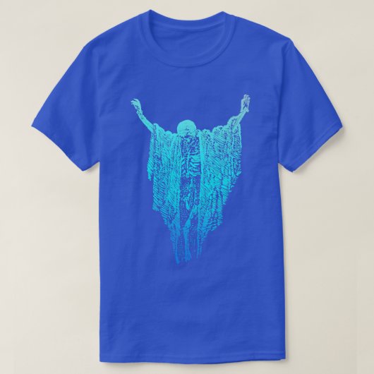 Droge Botten Gothic gradiënt skelet spiritualiteit T-shirt (Design voorkant)