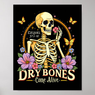 Droge Botten komen tot leven Dancing Skeleton Jesu Poster