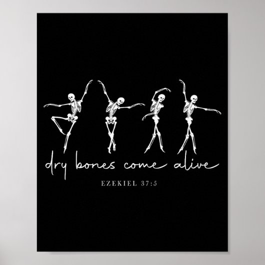 Droge botten komen tot leven dansen ballet skelet poster (Voorkant)