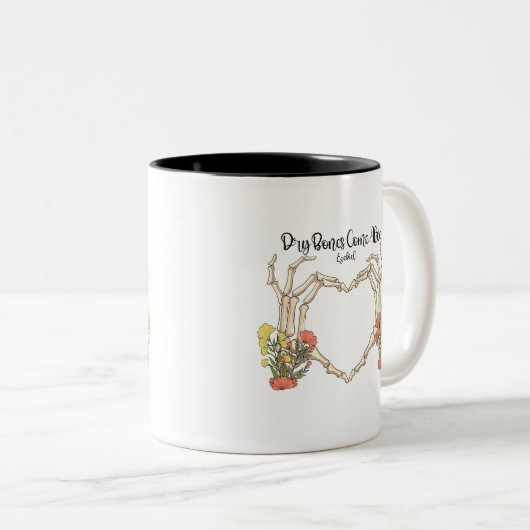 Droge Botten komen tot leven Ezechiël Christelijke Tweekleurige Koffiemok (Voorkant rechts)