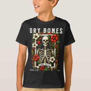 Droge botten komen tot leven Grappig skelet bloem T-shirt