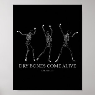 Droge Botten komen tot leven Grappig Skeleton Danc Poster
