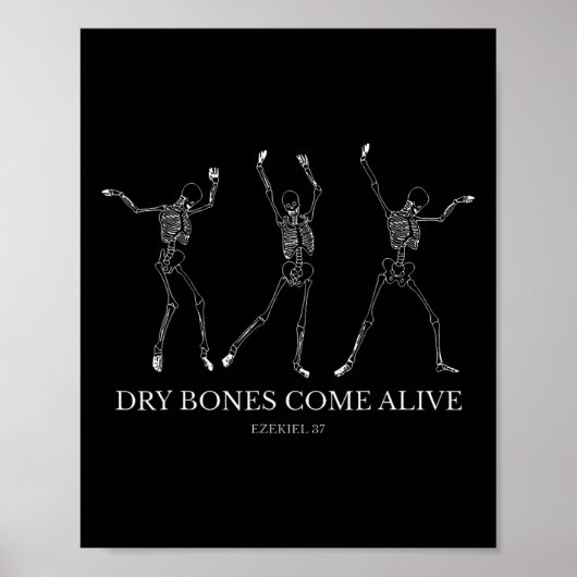 Droge Botten komen tot leven Grappig Skeleton Danc Poster (Voorkant)