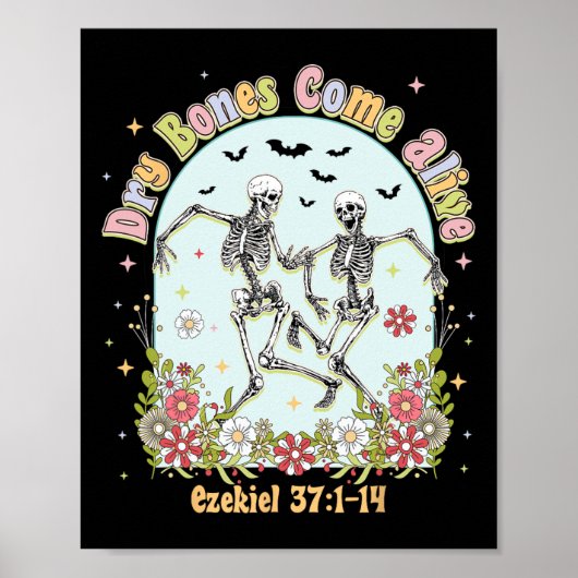 Droge Botten komen tot leven Skelet Dansen Christe Poster (Voorkant)