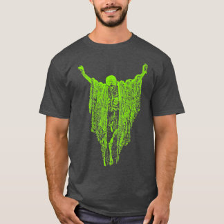 Droge Botten Pastel Gothic Groene Creepy Skeleton T-shirt