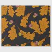 Droge eikenbladeren en eikels. met de hand getrokk cadeaupapier (Vlak)