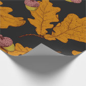 Droge eikenbladeren en eikels. met de hand getrokk cadeaupapier (Hoek)