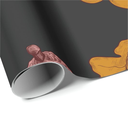 Droge eikenbladeren en eikels. met de hand getrokk cadeaupapier (Rol Hoek)