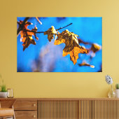 Droge eikenbladeren - Lente is niet ver weg Canvas Afdruk (Insitu (Woonkamer))