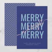 Droge en felle kerstblauwe controleur feestdagenkaart (Voorkant / Achterkant)