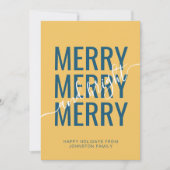 Droge en felle kerstgele schaakster feestdagenkaart (Voorkant)