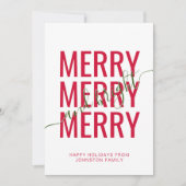 Droge en felle kerstrode dammer feestdagenkaart (Voorkant)