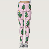 Droge en heldere kerstbomen op roze leggings (Voorkant)