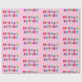 Droge en heldere, warme pasta roze kerst cadeaupapier (Vlak)