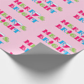 Droge en heldere, warme pasta roze kerst cadeaupapier (Hoek)