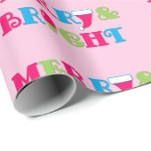 Droge en heldere, warme pasta roze kerst cadeaupapier (Rol Hoek)