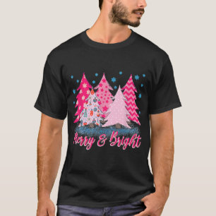 Droge en helderroze kerstboom roze t-shirt