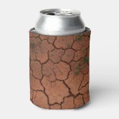 Droge, gebarsten grond blikjeskoeler (Blikje Voorkant)