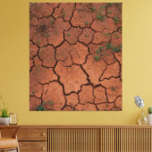 Droge, gebarsten grond canvas afdruk (Insitu (Woonkamer))