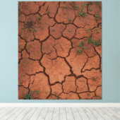 Droge, gebarsten grond canvas afdruk (Insitu (Houten vloer))