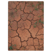 Droge, gebarsten grond klembord (Achterkant)