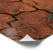 Droge, gebarsten grond perfect poster (Hoek)