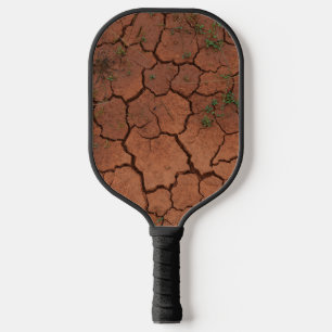 Droge, gebarsten grond pickleball paddle