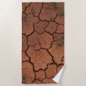 Droge, gebarsten grond strandlaken (Voorkant)