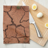 Droge, gebarsten grond theedoek (Quarter Fold)