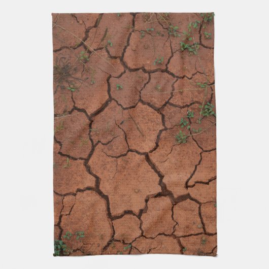 Droge, gebarsten grond theedoek (Verticaal)