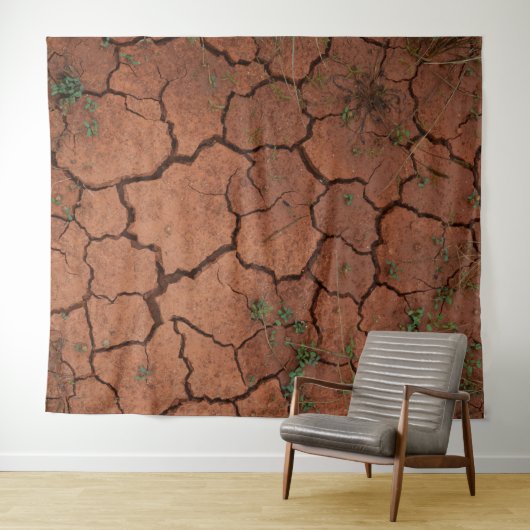 Droge, gebarsten grond wandkleed (In Situ (horizontaal))