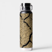 Droge grond gekraakte aarde droogte Koel Jouw naam Waterfles (Achterkant)