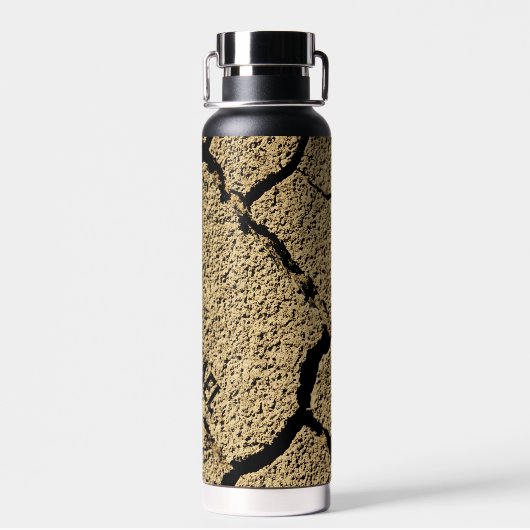 Droge grond gekraakte aarde droogte Koel Jouw naam Waterfles (Achterkant)